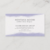 Monogram Lavender Paars Script Professional Visitekaartje (Achterkant)