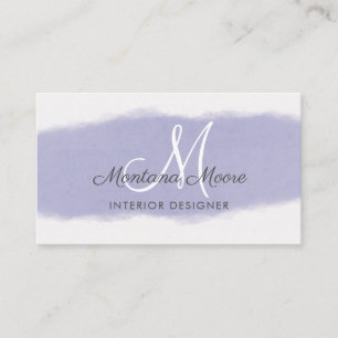 Monogram Lavender Paars Script Professional Visitekaartje