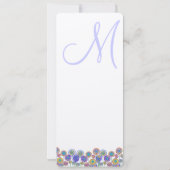 Monogram Lavender Periwinkle Wedding Kaart (Achterkant)