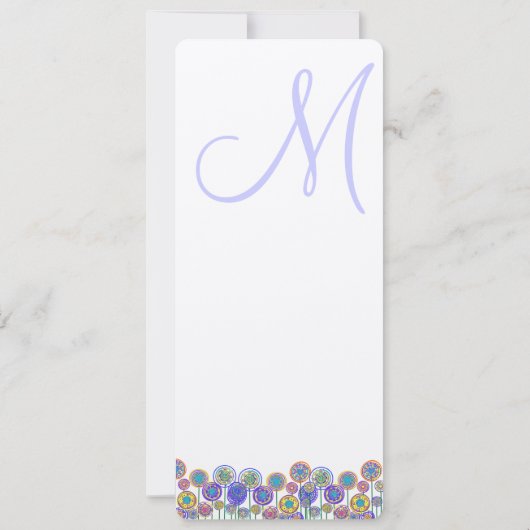 Monogram Lavender Periwinkle Wedding Kaart (Achterkant)