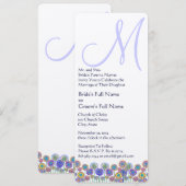Monogram Lavender Periwinkle Wedding Kaart (Voorkant / Achterkant)