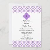 Monogram Lavender Quatrefoil Patroon Kaart (Voorkant)
