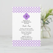 Monogram Lavender Quatrefoil Patroon Kaart (Staand voorkant)