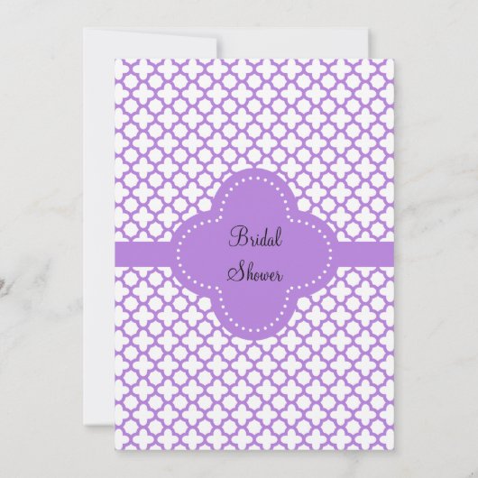 Monogram Lavender Quatrefoil Patroon Kaart (Achterkant)