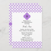 Monogram Lavender Quatrefoil Patroon Kaart (Voorkant / Achterkant)