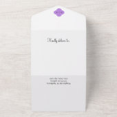Monogram Lavender Quatrefoil Patroonrepetitie Alle All In One Uitnodiging (Buitenkant)
