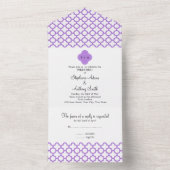 Monogram Lavender Quatrefoil Patroonrepetitie Alle All In One Uitnodiging (Binnen)