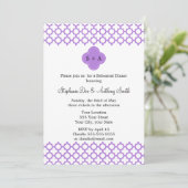 Monogram Lavender Quatrefoil Patroonrepetitie Kaart (Staand voorkant)