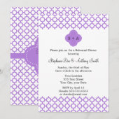 Monogram Lavender Quatrefoil Patroonrepetitie Kaart (Voorkant / Achterkant)