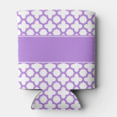 Monogram Lavender Quatrefoil Pattern Weddenschap Blikjeskoeler (Achterkant)
