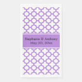 Monogram Lavender Quatrefoil Pattern Weddenschap Servet (Voorkant)