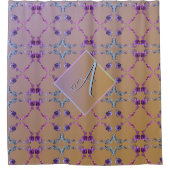Monogram Lavender Roos Heart Blush Douchegordijn (Voorkant)