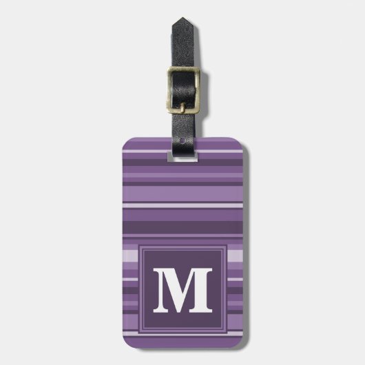 Monogram Lavender strepen Bagagelabel (Voorkant verticaal)
