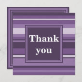 Monogram Lavender strepen Bedankkaart (Voorkant / Achterkant)