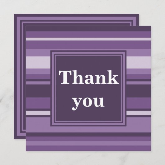 Monogram Lavender strepen Bedankkaart (Voorkant / Achterkant)