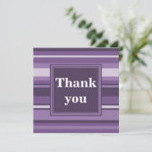Monogram Lavender strepen Bedankkaart (Staand voorkant)