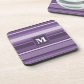 Monogram Lavender strepen Bier Onderzetter (Linkerzijde)