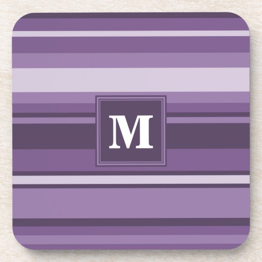 Monogram Lavender strepen Bier Onderzetter (Voorkant)