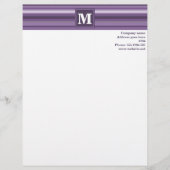 Monogram Lavender strepen Briefhoofd (Voorkant)