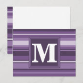 Monogram Lavender strepen Briefkaart (Voorkant / Achterkant)