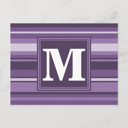 Monogram Lavender strepen Briefkaart (Voorkant)