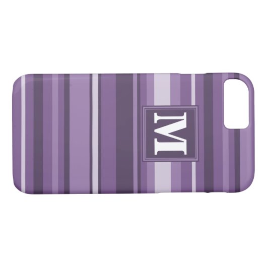 Monogram Lavender strepen Case-Mate iPhone Case (Achterkant (Horizontaal))