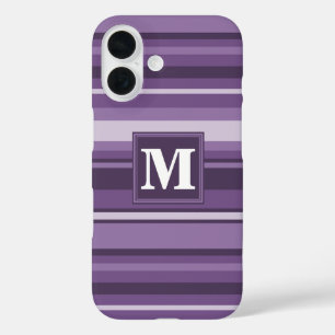 Monogram Lavender strepen iPhone 16 Hoesje