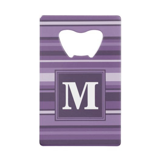 Monogram Lavender strepen Creditkaart Flessenopener (Voorkant)