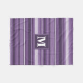 Monogram Lavender strepen Fleece Deken (Voorkant (Horizontaal))