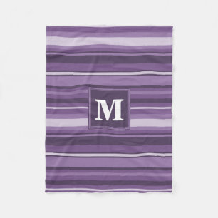 Monogram Lavender strepen Fleece Deken