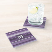 Monogram Lavender strepen Glazen Onderzetter (Schuin)