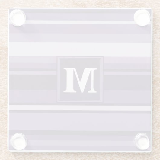 Monogram Lavender strepen Glazen Onderzetter (Achterkant)