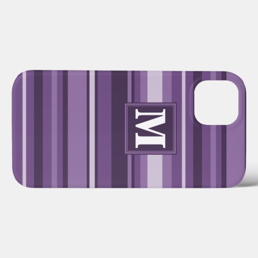 Monogram Lavender strepen Hoesje-Mate iPhone Case (Achterkant (horizontaal))
