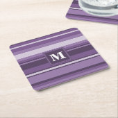 Monogram Lavender strepen Kartonnen Onderzetters (Schuin)