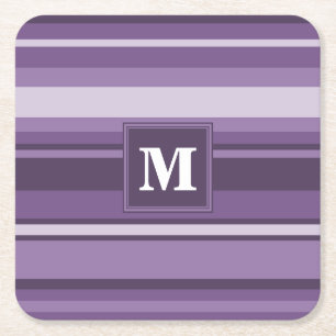 Monogram Lavender strepen Kartonnen Onderzetters
