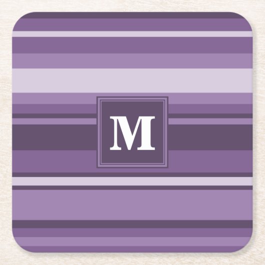 Monogram Lavender strepen Kartonnen Onderzetters (Voorkant)