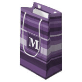 Monogram Lavender strepen Klein Cadeauzakje (Voorkant Gekanteld)