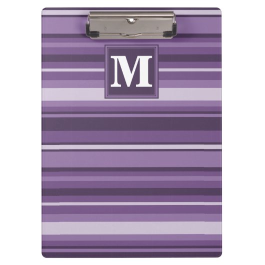 Monogram Lavender strepen Klembord (Voorkant)
