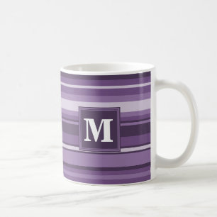 Monogram Lavender strepen Koffiemok