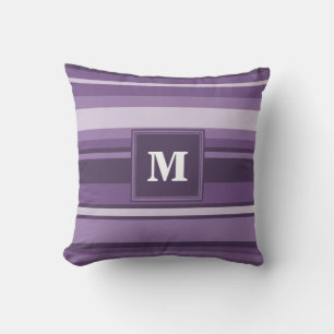 Monogram Lavender strepen Kussen