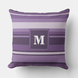 Monogram Lavender strepen Kussen