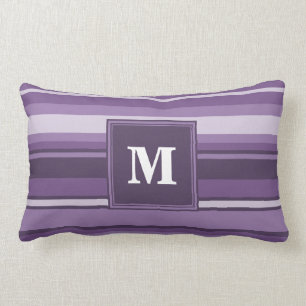 Monogram Lavender strepen Kussen