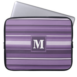 Monogram Lavender strepen Laptop Sleeve