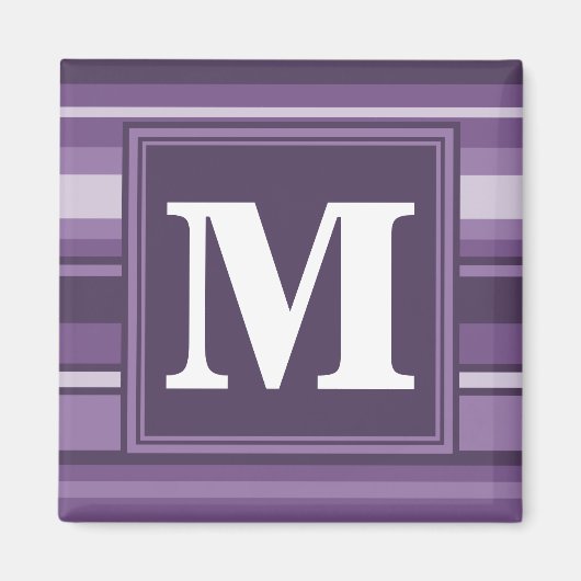 Monogram Lavender strepen Magneet (Voorkant)