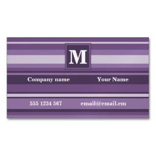 Monogram Lavender strepen Magnetisch Visitekaartje