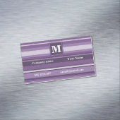 Monogram Lavender strepen Magnetisch Visitekaartje (Voorbeeld)