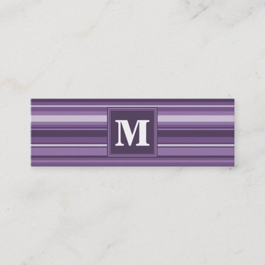 Monogram Lavender strepen Mini Visitekaartje (Voorkant)