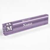 Monogram Lavender strepen Naambordje