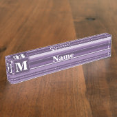 Monogram Lavender strepen Naambordje (Zijkant)