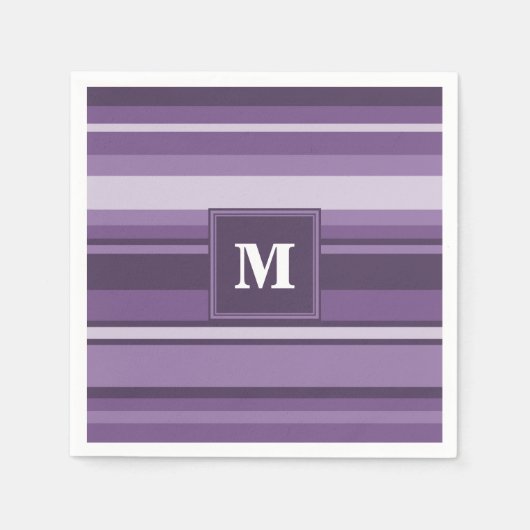 Monogram Lavender strepen Servetten (Voorkant)